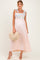 Pink Striped Sleeveless Smocked Floral Maternity Maxi Dress