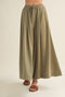 Cactus Elastic Waist Wide Leg Culottes Pants