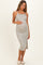 Olive Striped Crisscross Back Maternity Dress