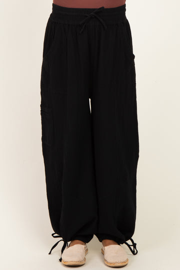 Black Tie Hem Maternity Pants