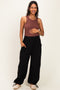 Black Tie Hem Maternity Pants