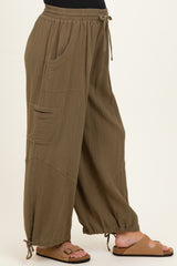 Olive Tie Hem Maternity Pants