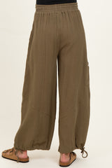 Olive Tie Hem Maternity Pants