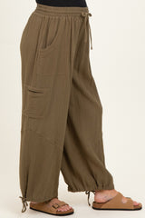 Olive Tie Hem Maternity Pants