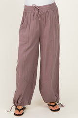 Mushroom Tie Hem Maternity Pants
