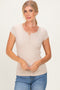 Oatmeal Short Sleeve Henley Top