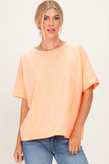 Neon Coral Oversized Short Sleeve Top
