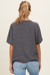Black Charcoal Oversized Maternity Short Sleeve Top