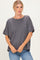 Black Charcoal Oversized Short Sleeve Top