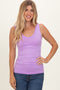 Lavender Sleeveless Fitted Tank Top