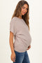 Ash Mocha Dolman Sleeve Boat Neck Maternity Top