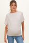 Sand Beige Dolman Sleeve Boat Neck Maternity Top