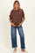 Brown Dolman Sleeve Boat Neck Maternity Top