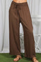 Brown Drawstring Waistband Pants