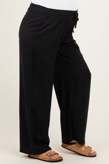 Black Drawstring Waistband Maternity Pants