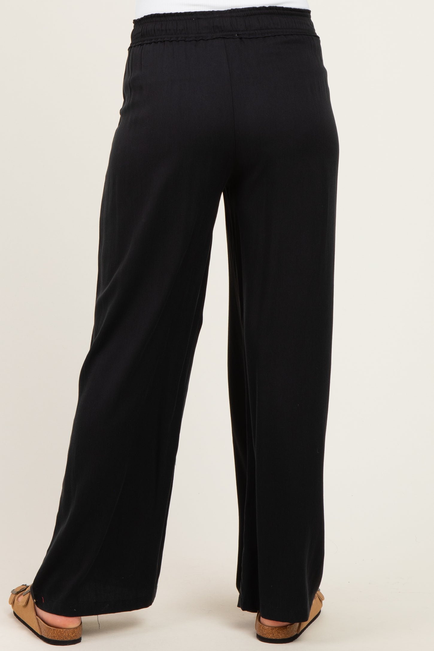 Black Drawstring Waistband Maternity Pants