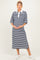 Navy Striped Oversized Maternity Polo Dress