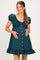 Dark Green Gingham Button Accent Maternity Mini Dress