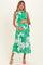 Green Floral Belted Sleeveless Maternity Shirt Dress