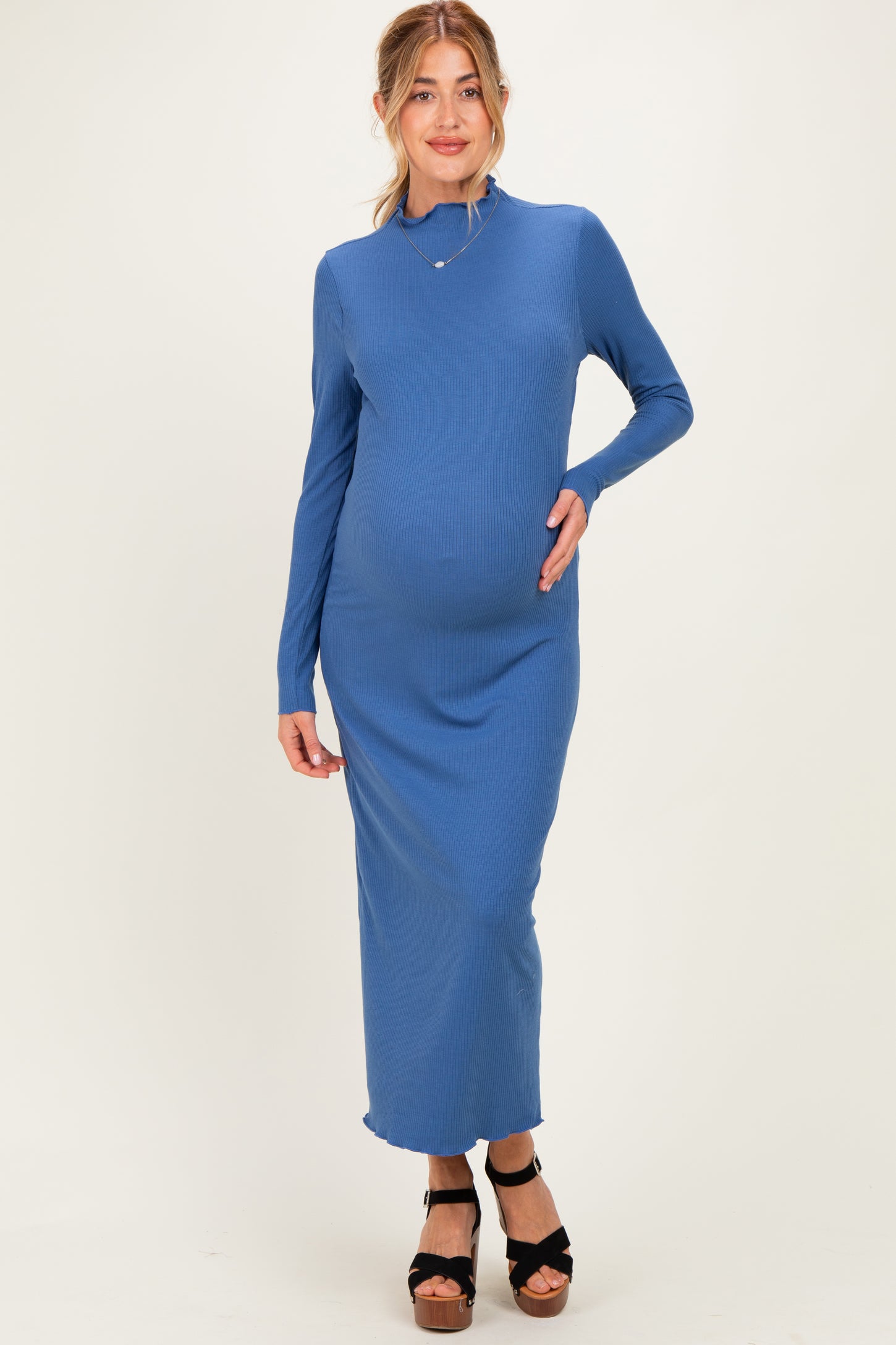 navy midi dress long sleeve Coast Women's Petite Crepe Bodice Long Sleeve Pleated Midi Dress in Navy | Size: 2