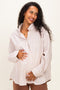 Mocha Stripe Striped Button-Down Maternity Shirt