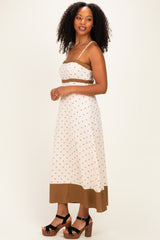 Natural Polka Dot Maxi Dress