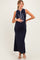 Navy Bow Knit Maternity Maxi Dress