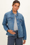 Medium Wash Oversized Maternity Denim Jackets