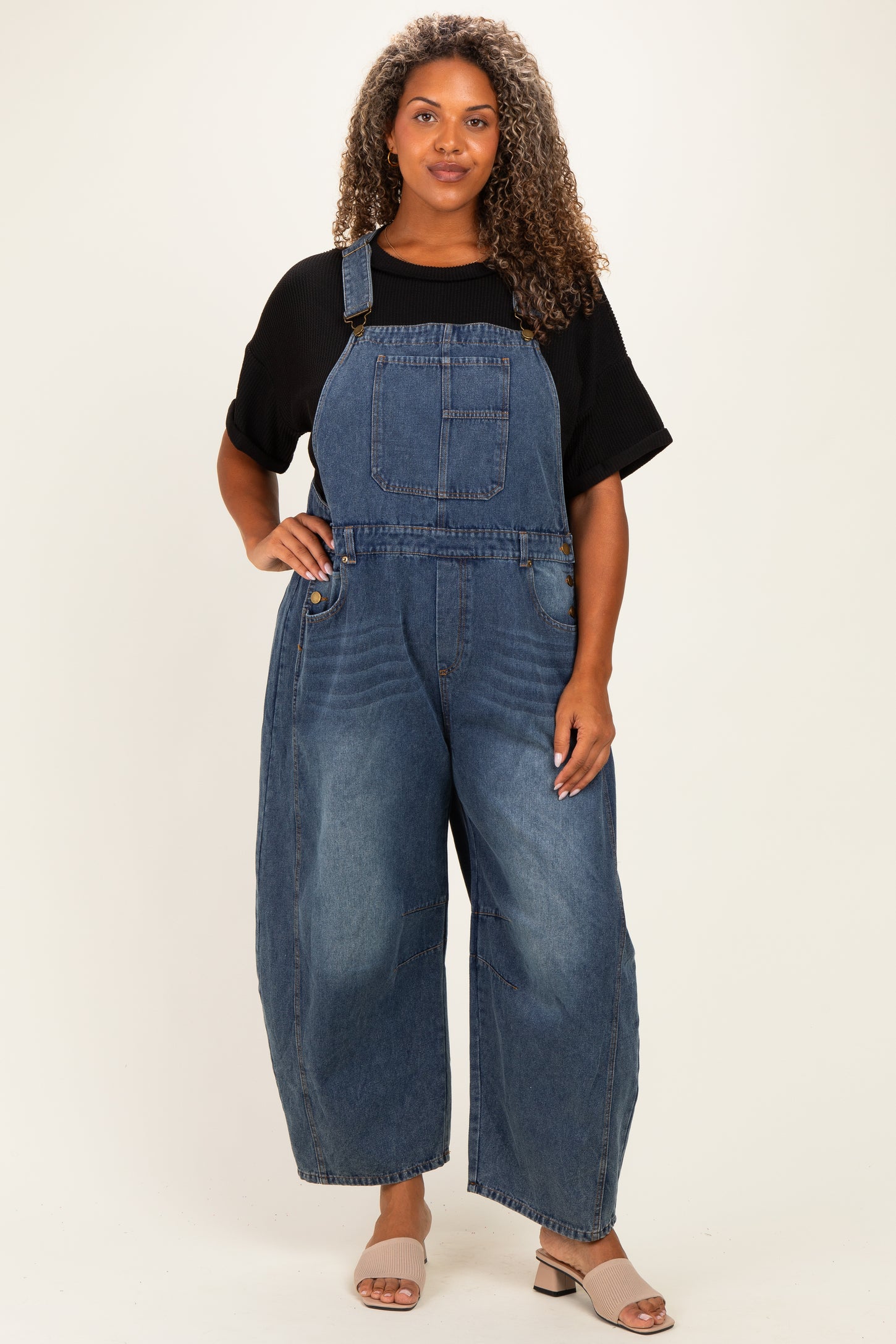 Denim Vintage Wash Plus Maternity Overall