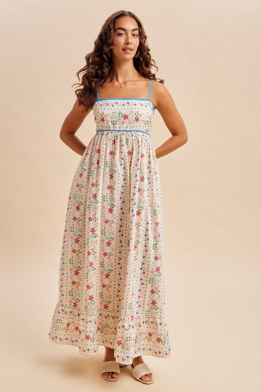 floral maternity bridesmaid dress Creme Sleeveless Maxi 2nd Markdown:No Simkhai Gallagher Sky Blue Size:size 7 no train Yes;body size