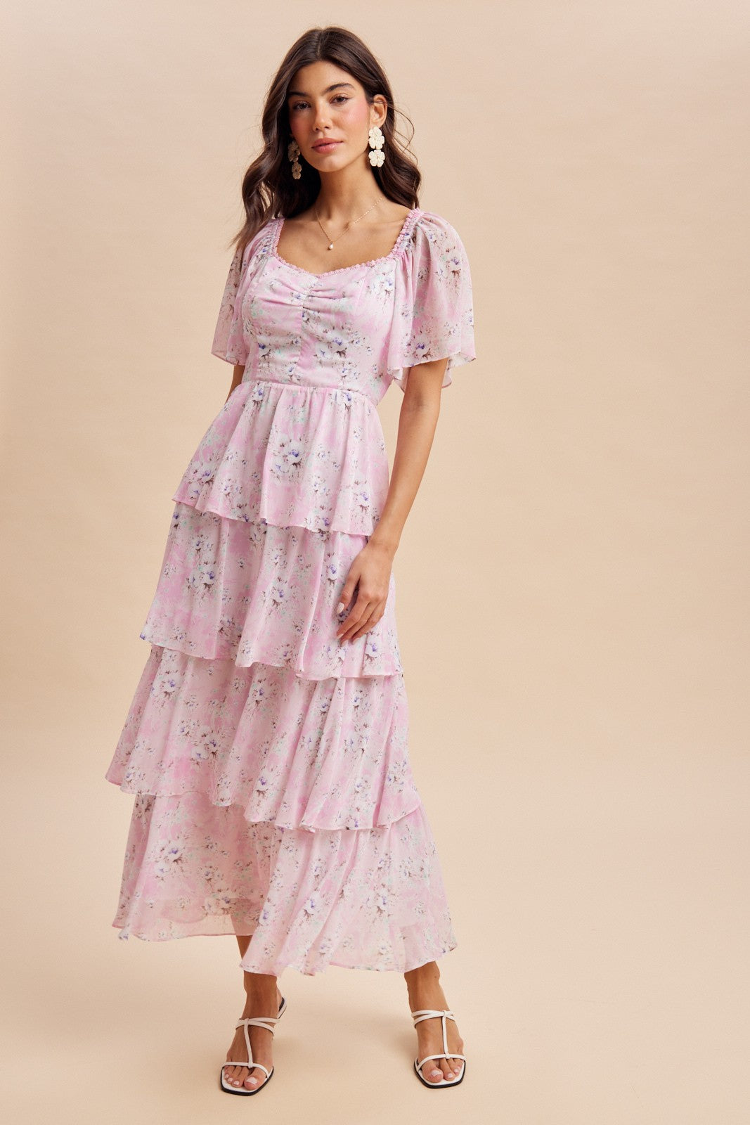 maxi flounce dress Tiered Flounce Maxi Dress Sewing Pattern With Cape (PDF Digital Download)
