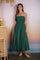 Kelly Green Smocked Thin Strap Midi Dress