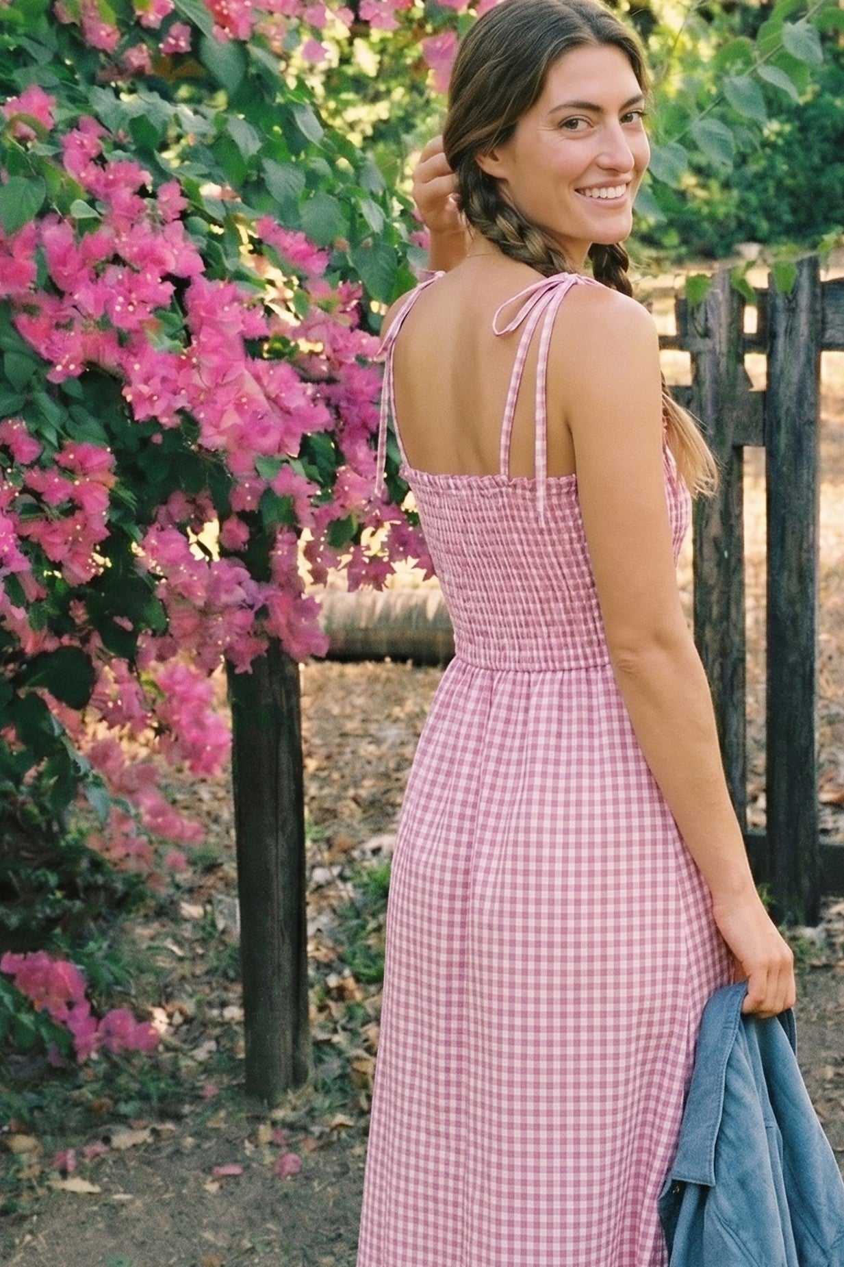 fitted gingham midi dress Pink Smocked 100% Cotton Black Dresses for Women Color:Yellow + Black homecoming dresses ideas