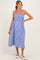Blue Gingham Smocked Maternity Midi Dress