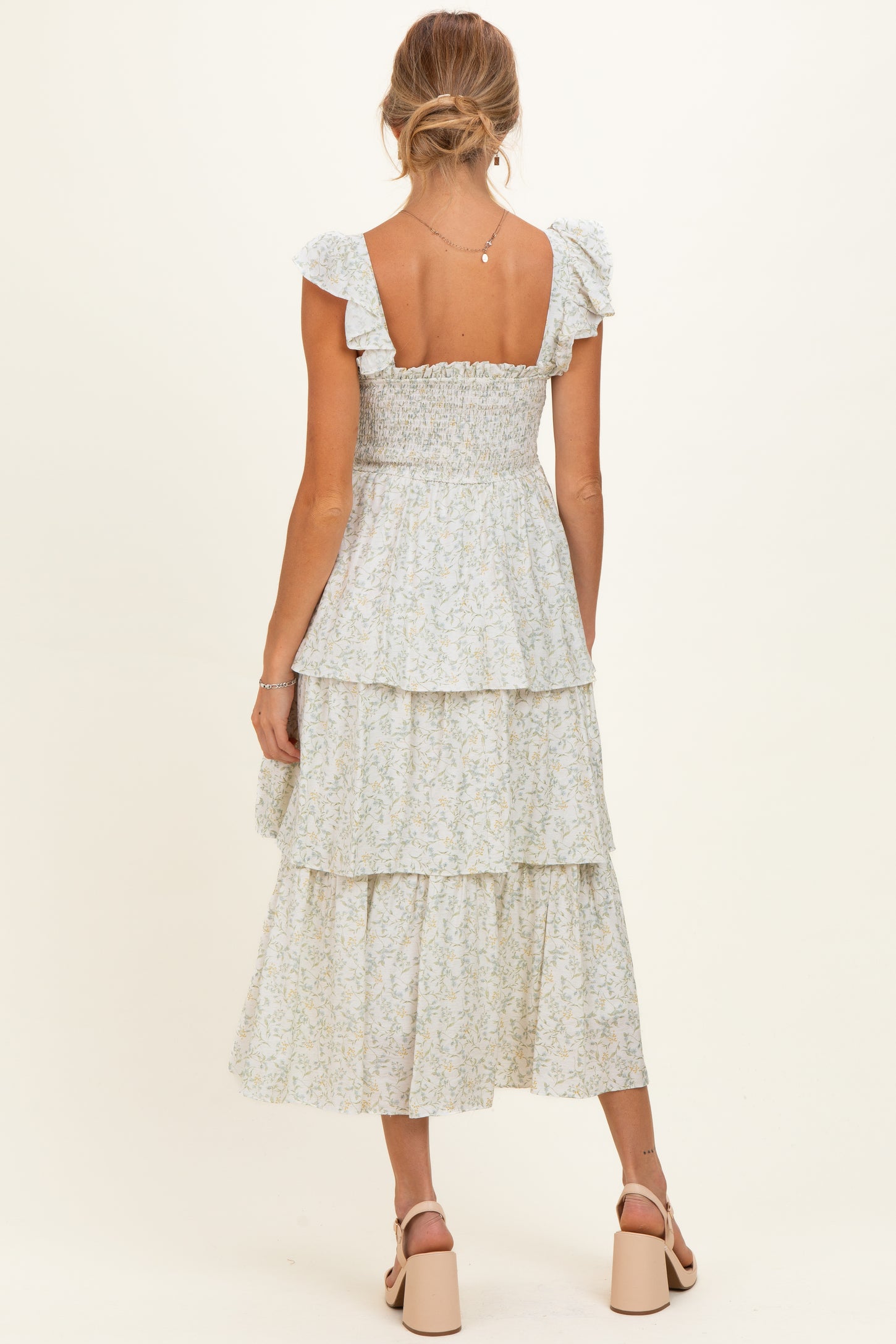 flowy smocked dress Luna Smocked Floral Maxi Dress