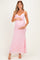 Pink Floral Sleeveless V-Neck Maternity Maxi Dress