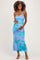 BlueMulti One Shoulder Ruched Maternity Dress