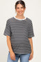 Black Ivory Stripe Relaxed Fit Maternity Tee