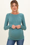 Forest Green Ribbed Scoop Neck Long Sleeve Maternity Top