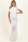 Ivory Draped Bodice Ruched Mesh Maternity Maxi Dress