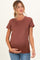 Rust Basic Crew Neck Maternity Tee
