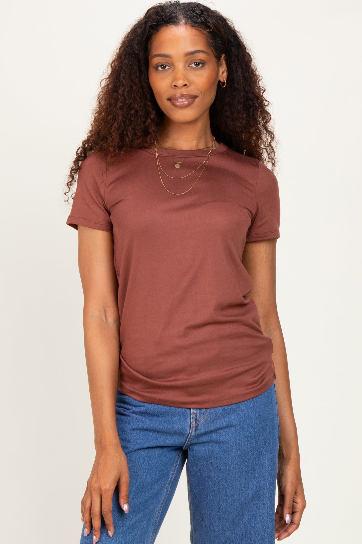Rust Basic Crew Neck Tee