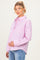 Pink Striped Long Sleeve Button Down Maternity Shirt