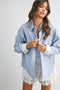 Blue Striped Long Sleeve Button Down Shirt
