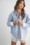Blue Striped Long Sleeve Button Down Shirt