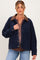 Navy Corduroy Contrast Collar Maternity Utility Jacket