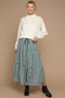 Olive Gingham Tiered Maternity Maxi Skirt