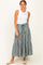 Olive Gingham Tiered Maxi Skirt