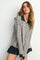 Light Taupe Striped Long Sleeve Polo Top