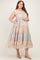Pink Floral Colorblock Tiered Maternity Plus Maxi Dress